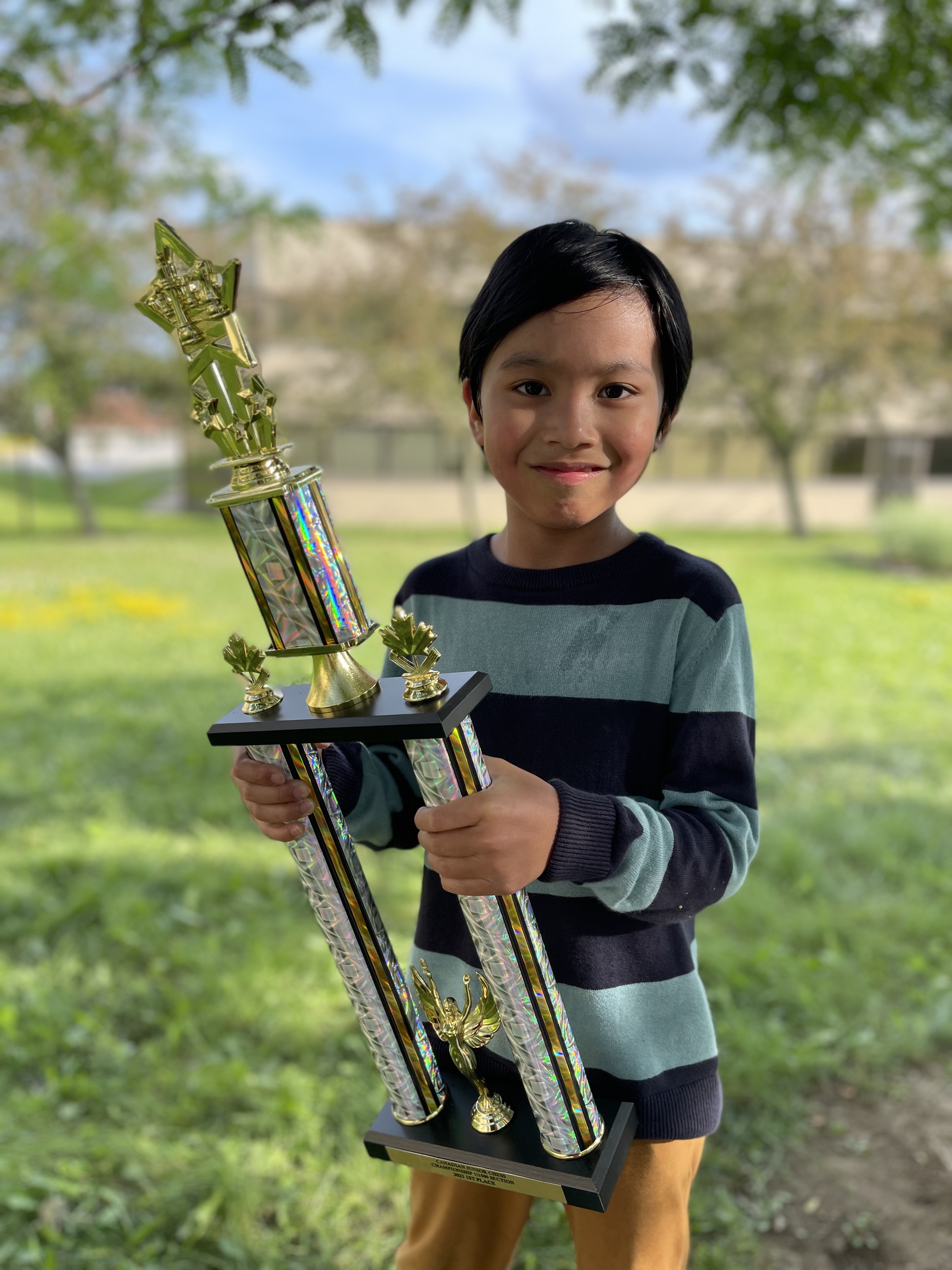 Lucas outdoors with a trophy