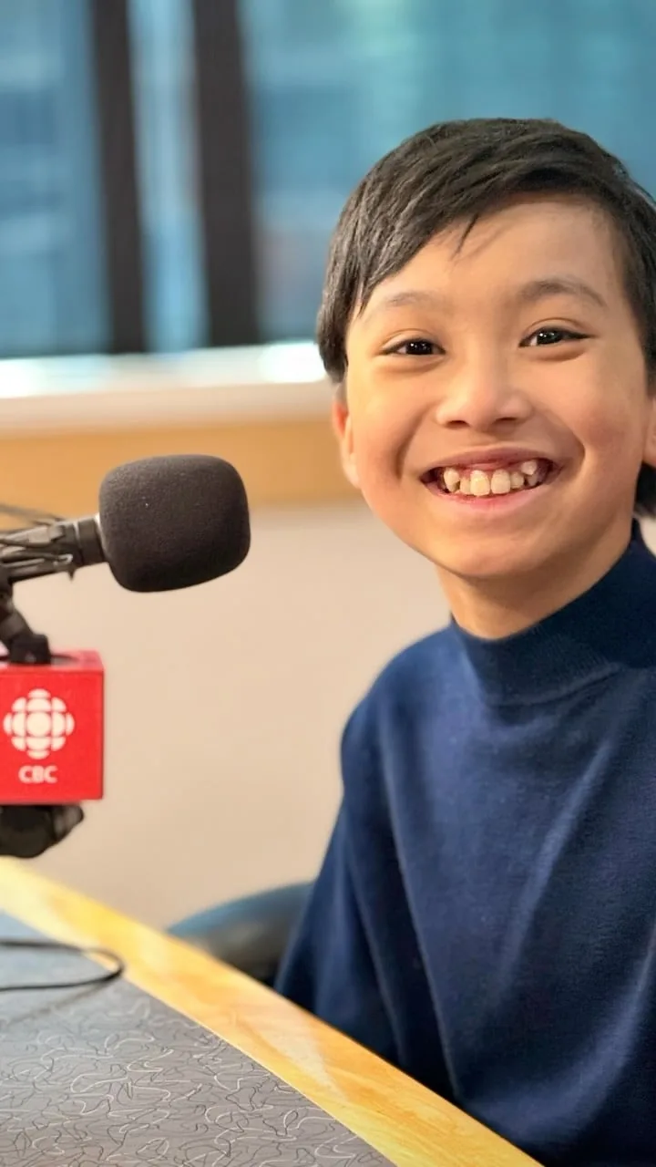 Lucas Yao in the CBC Radio studio